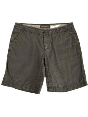 Eddie Bauer Shorts Small 2 Gray 100% Cotton Women's 29 Waist, 8" Inseam Pockets